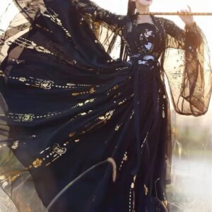 New Adult Improved Hanfu Women’s Clothing Song Style Flowing Ancient Bronzing Waist-High Ruqun Chinese Traditional Han Suit