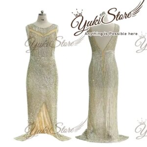 Silver Long Sexy Handmade Clear Crystal Customized Design Rhinestone Bodice Applique panel front and back for Dress JY073 2024