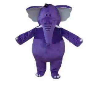 New Adult Hot Sale Purple Elephant Mascot Costume Christmas Fancy Dress Halloween Mascot Costume Free Ship