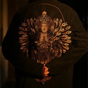Heavy embroidery fleece zipper for men and women