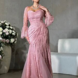 Customized Pink Sweetheart Vestidos De Noche Juveniles Robe De Soirée Vert Evening Dresses Vestidos De Fiesta فساتين نسائية