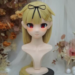 (NFD312-9)Customize Full Head With Lock Pretty Female/Girl Japanese Animego Character Kig Cosplay Kigurumi Mask Crossdress Doll