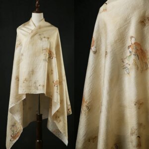 Micro-Transparent Printed Linen Gauze Skirt Hanfu Shirt