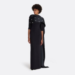 Long Evening Dress Sexy Women Vestidos de festa Elegant Crystal-embellished Gown in Crepe Custom Formal Cocktail Prom Gown