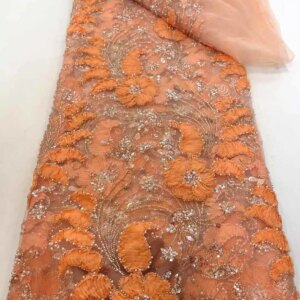 Latest French Beaded Tulle Lace Fabric 2025 High Quality African Beads Net Lace Fabrics With Sequins For Evening Party Dresses