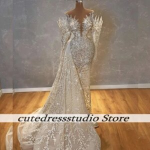Luxurious Off The Shoulder Evening Dresses For Women Exquisite Crystal Applique Long Mermaid Bridial Gowns 2025 Customized