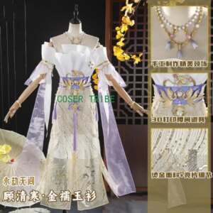 Naraka:bladepoint Justina Gu Gold Shirts Cosplay Costume Cos Game Anime Party Uniform Hallowen Play Role Clothes Clothing