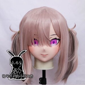 (RB04015)Customize Lockable Full Head Resin Cartoon Cosplay Japanese Character Anime Role Play Kigurumi Mask With Back Shell