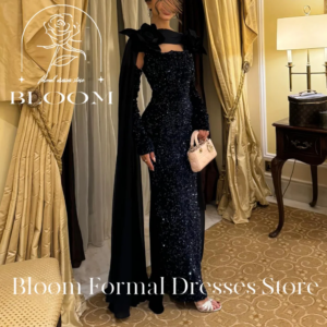 Bloom Customized Zipper Back Appliques ribbons 4/3 Sleeveless Sequined Crystal Ladies Gowns For Special Occasion Square Neck