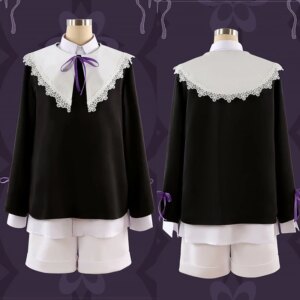 Customize! Sakuma Ritsu Cosplay Anime Game Ensemble Stars Childhood wear White and black retro Suit Costume A