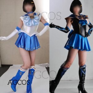 AGCOS Customsized Sailor Moon Mizuno Ami Cosplay Costume Anime Sailor Mercury Christmas Outfits Costumes Cosplay