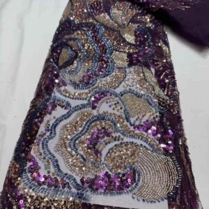 Luxury African Beads Groom Tulle lace Fabric 2025 High Quality Sequins Embroidery French Tulle Laces For Nigeiran Party Dress