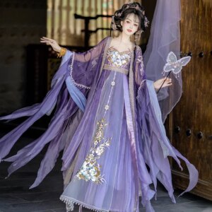 Ancient Chinese Hanfu Costume Women Traditional Hanfu Dress Tang Dynasty Folk Fairy Dress Princess Outfits Cosplay Costume