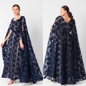 Customized Evening Jersey Flower Draped Valentine’s Day A-line Square Collar Bespoke Occasion Gown Midi Dresses Saudi Arabia