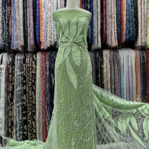Luxury Sequins Tube Beads Lace Fabric For Wedding 2025 New Design French African Tulle Mesh Lace For Evening Dresses