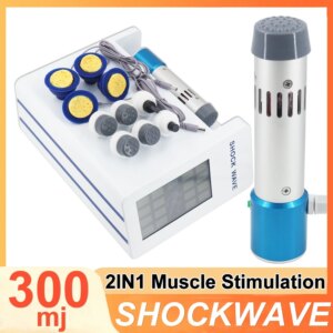 300MJ Shockwave Therapy Machine 2In1 Electrical Muscle Stimulation ED Treatment Deep Massage Home Use Shock Wave Instrument