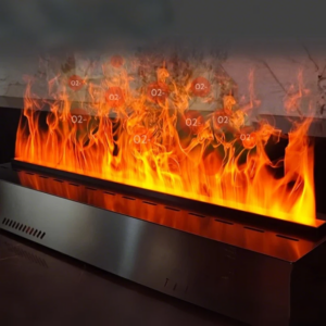 Luxury 304 Stainless Steel 3D steam Fireplace Imported Chip RGB Mood Lighting Water Vapor Humidifier for Office