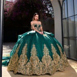 Customized Mint Green Off Shoulder Quinceanera Dress applique Tull Lace 3D flower Lace vestidos de 15 Quinceanera 