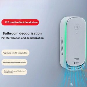 Smart Restroom Deodorizer Light-Sensing Air Purifier  Pet Odor Eliminator & Sterilizer Multi-Function Freshener with Lighting