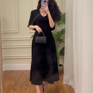 Customized Saudi Arabic V-neck Beads Prom Dresses Sleeveless A-Line Ankle-Length Evening DressesFormal Occasion Party Gowns