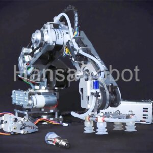 Arduino 4 DOF Metal Robot Arm with Big Load Suction Pump Stepper Motor Industrial Robotics Model Multi Axis Claw Clamp