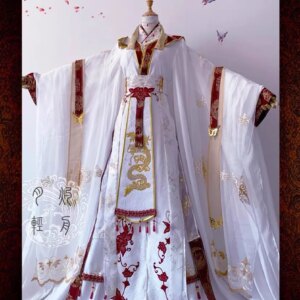 Heaven Officials Blessing Xie Lian Cosplay Costume Tian Guan Ci Fu Crown Prince Cos Top Wigs Men Women White Han Fu Halloween