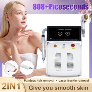 2000W Depilation Ice 808 Picosecond Ice Laser Hair Removal Equipment 3 Waves, 755, 808, 1064nm Salon and Home Use