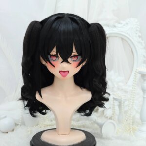 Customize Character Female/Girl Resin Kig Full Head With Lock Anime Cosplay Japanese Anime Kigurumi Mask