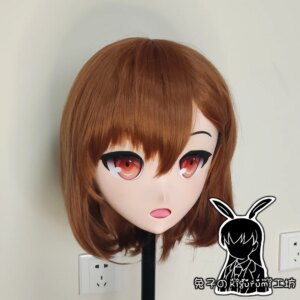 (RB910)Full Head Female Resin Cosplay Japanese Role Play Misaka Misuzu Kigurumi Mask Crossdresser Doll Transgender Mask