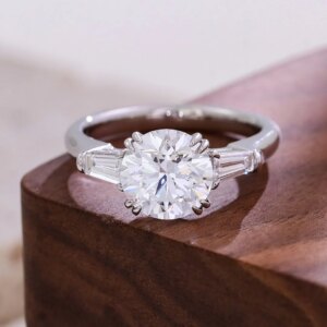 Provence platinum rings PT950 real 14K/18K Gold 2ct E Color Lab Grown Diamond Engagement rings for women Luxury wedding band
