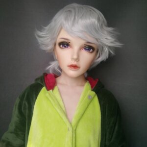 (Mu-03)Female Sweet Girl Resin Half Head Kigurumi BJD Eyes Crossdress Cosplay Japanese Anime Role Lolita Mask With Eyes And Wig