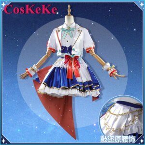 【Customized】CosKeKe Akai Haato Cosplay Anime VTuber Hololive Costume Sweet Lovely Uniform Halloween Party Role Play Clothing