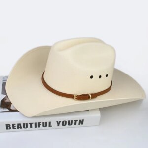 Men and women light coffee belt national matador hard set cowboy hat waterproof shade