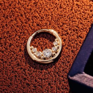 Provence Skeleton Hoop Earring 10KGold DEF/VS Lab Diamond Monaural Earrings Luxury Huggie Earrings for Women Personalized Custom