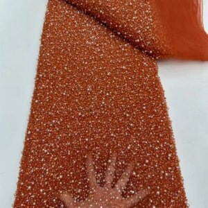 African Lace Fabric 2025 Sequins Beaded Embroidery Groom Nigerian Bridal High Quality French Tulle Lace Fabric for Dress Q338-1