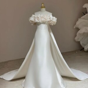 Customized s Flower Ruched Valentine’s Day A-line Strapless Bespoke Occasion Gown Long Dresses