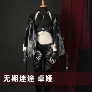Game Path to Nowhere Cosplay Wig Costumes Zoya Uniform Wigs Black Dark Cool Clothes Halloween Carnival Costumes Woman Girl