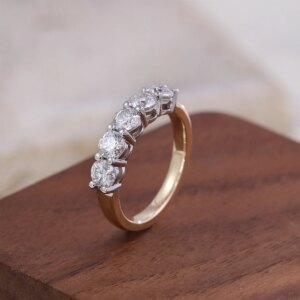 Provence Luxury Wedding rings two colour Solid Gold DEF/VS Lab Diamonds Set Minimalist Engagement band Personalized Custom