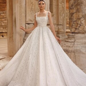 Sexy Spaghetti Strap Bridal Gown 2025 Graceful Sleeveless Wedding Dress Shiny A-Line Beaded Sequin Floor-Length Gown Customized