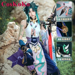 CosKoKo Xiao Cosplay Hot Game Genshin Impact Costume V2.0 Fashion Handsome Combat Uniform Men Halloween Party Role Play Clothing
