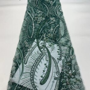2025 African Sequins Lace Fabric 5 Yards High Quality Beads French Nigerian Groom Lace Fabric For Sewing Dress Wedding Party