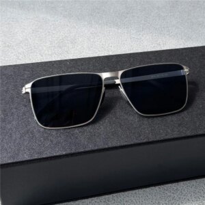 Rockjoy Fashion Polarized Men Sunglasses Black Sun Glasses for Male No Screw Thin Frame Travel UV400 Gold G15 Brown Shades