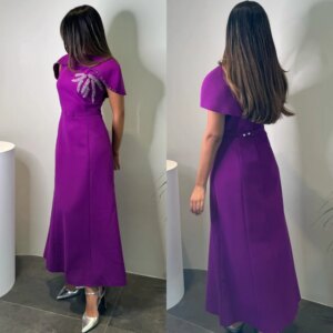Customized Satin Beading Sash Graduation A-line High Collar Bespoke Occasion Gown Midi Dresses Saudi Arabia