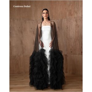 Contessa Dubai White Off Shoulder 3D Flowers Prom Dresses Detachable Train Customized فساتين سهرة Sweep Train robes de soirée
