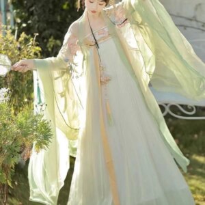 2024 New Ancient Costume Han Clothing Qi Chest Cheoko Machine Embroidery Big Sleeve Super Daily Hanfu Spring and Summer