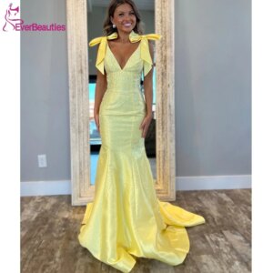 Mermaid Prom Dresses Long for Women V Neck Party Gowns Plus Size Vestidos De Gala Sequin Beaded Formal Maxi Dress Long
