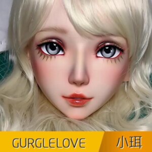 (ER)Female Sweet Girl Resin Half Head Kigurumi BJD Eyes Crossdress Cosplay Japanese Anime Role Lolita Mask With Eyes And Wig