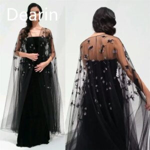 Customized Evening Dress Prom Gown Party Occasion Women YPMWZX Square Collar A-line Floor Length Skirts Tulle Bespoke D