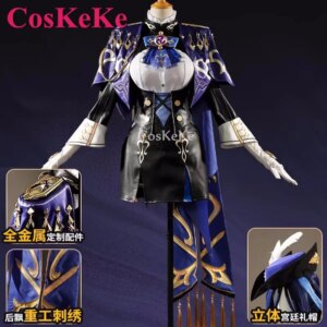 CosKeKe Clorinde Cosplay Game Genshin Impact Costume Sweet Nifty Elegant Uniform Dress Halloween Party Role Play Clothing S-XXL