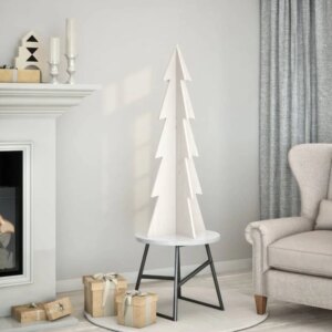 Wooden Christmas Tree White Solid pine wood Medium